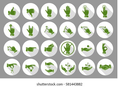 Hands icons set