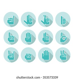 hands icons set 3