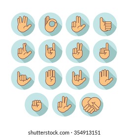 Hands icons set 4