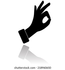hands icons with shadow