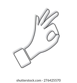 hands icons  with shadow