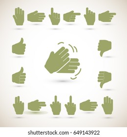 Hands icons and symbols
