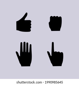 Iconos de manos. Ilustración vectorial. Se puede usar con fines publicitarios y publicitarios. EPS vectorial 10.