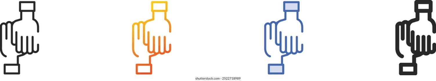 hands icon.Thin Linear, Gradient, Blue Stroke and bold Style Design Isolated On White Background