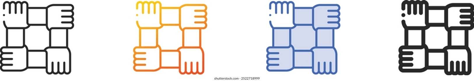 hands icon.Thin Linear, Gradient, Blue Stroke and bold Style Design Isolated On White Background