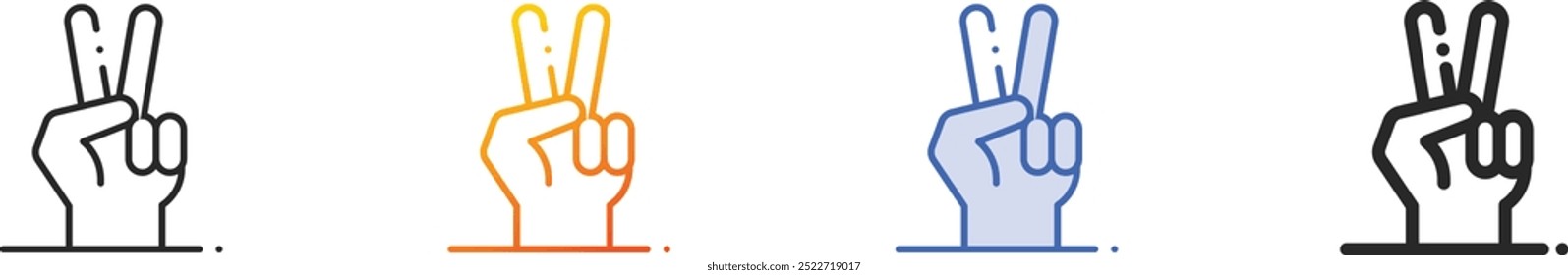 hands icon.Thin Linear, Gradient, Blue Stroke and bold Style Design Isolated On White Background