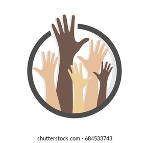 Hands up illustration design vector