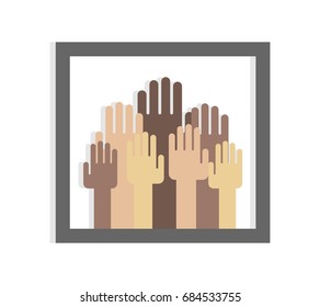 Hands up illustration design vector