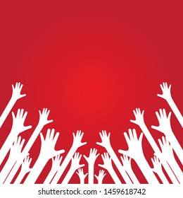 Hands up independence day ilustration vector