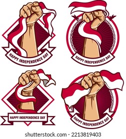 ilustración de la bandera de indonesia