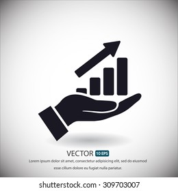 in the hands of the Infographic icon, vector . 10 EPS