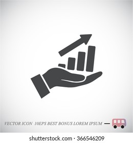 in the hands of the Infographic icon, vector . 10 EPS