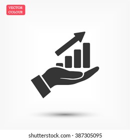 in the hands of the Infographic icon, vector . 10 EPS