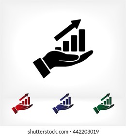 in the hands of the Infographic icon, vector . 10 EPS