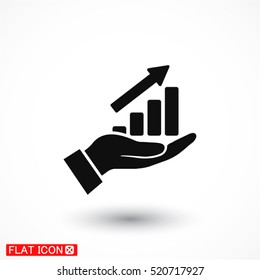 in the hands of the Infographic icon, vector . 10 EPS