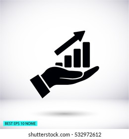 in the hands of the Infographic icon, vector . 10 EPS