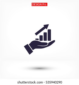 in the hands of the Infographic icon, vector . 10 EPS