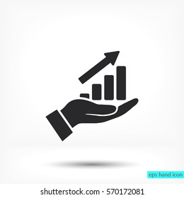 in the hands of the Infographic icon, vector . 10 EPS