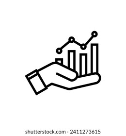 in the hands of the Infographic icon, vector .