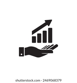in the hands of the Infographic icon, vector.
