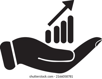 in the hands of the Infographic icon, vector on white background..eps
