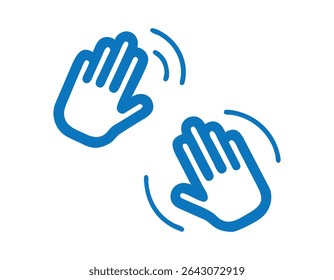 mãos interagindo, um ícone de gesto de toque digital, gráfico contornado de duas mãos fazendo um toque ou ação de gesto, sugerindo interação ou um toque, mão, mãos, interação, comunicação, gesto, ico