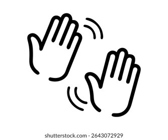 mãos interagindo, um ícone de gesto de toque digital, gráfico contornado de duas mãos fazendo um toque ou ação de gesto, sugerindo interação ou um toque, mão, mãos, interação, comunicação, gesto, ico