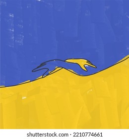Hands intertwined, peace, no war, background in the colors of the flag of Ukraine, paint