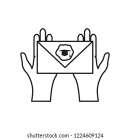 hands with invitation card for graduation