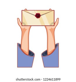hands with invitation card for graduation