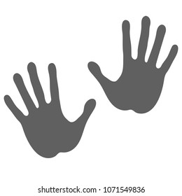 Hands isolated gray icon on white background. Symbol human hands. Silhouette hands. Vector illustration.