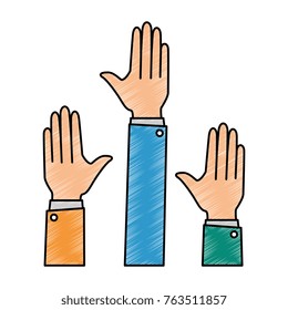 hands up isolated icon