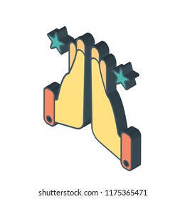 Hands isometric left top view 3D icon