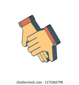 Hands isometric left top view 3D icon