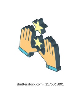 Hands isometric left top view 3D icon