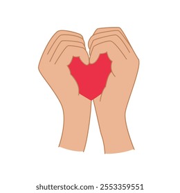 Hands joined and form heart