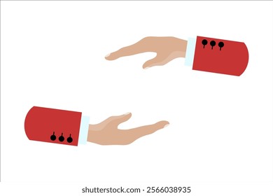 Hands, hands keep, embrace. Vector simple color flat illustration.