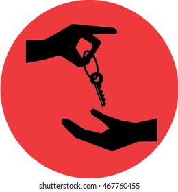 hands key icon.hands key vector