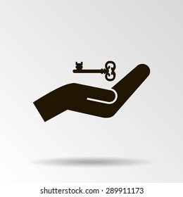 hands and key vector icon