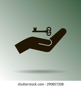 hands and key vector icon