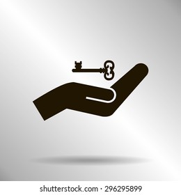 hands and key vector icon