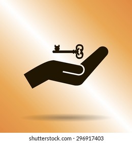 hands and key vector icon