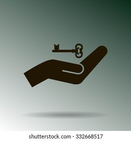 hands and key vector icon