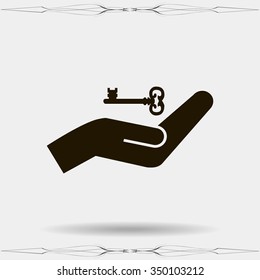 hands and key vector icon