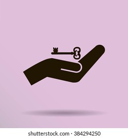 hands and key vector icon