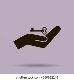 hands and key vector icon