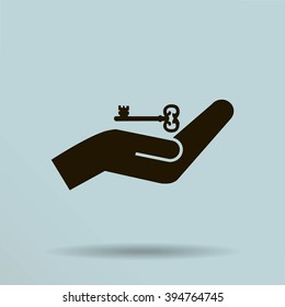 hands and key vector icon