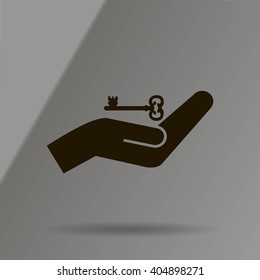 hands and key vector icon