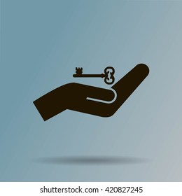 hands and key vector icon