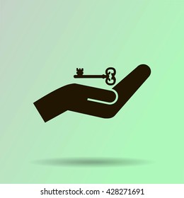 hands and key vector icon